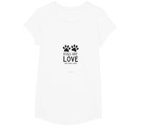 I Cani Sono Amore su Quattro Gambe con Stampa di Zampe, Amante degli Animali Domestici Maglietta, Ragazze, Bianco, M