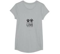 I Cani Sono Amore su Quattro Gambe con Stampa di Zampe, Amante degli Animali Domestici Maglietta, Ragazze, Grigio Melange, M