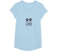 I Cani Sono Amore su Quattro Gambe con Stampa di Zampe, Amante degli Animali Domestici Maglietta, Ragazze, Celeste, S