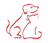 I cani sono i migliori amici dell'uomo, ma il migliore amico di un cane potrebbe essere un gatto Adesivo in vinile Adesivo for auto Adesivo for moto(Red,40X40CM)