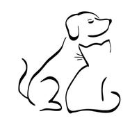 I cani sono i migliori amici dell'uomo, ma il migliore amico di un cane potrebbe essere un gatto Adesivo in vinile Adesivo for auto Adesivo for moto(Black,40X40CM)