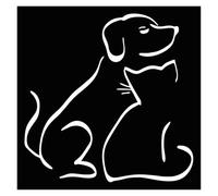 I cani sono i migliori amici dell'uomo, ma il migliore amico di un cane potrebbe essere un gatto Adesivo in vinile Adesivo for auto Adesivo for moto(Silver,30X30CM)