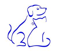 I cani sono i migliori amici dell'uomo, ma il migliore amico di un cane potrebbe essere un gatto Adesivo in vinile Adesivo for auto Adesivo for moto(Blue,50X50CM)