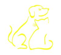 I cani sono i migliori amici dell'uomo, ma il migliore amico di un cane potrebbe essere un gatto Adesivo in vinile Adesivo for auto Adesivo for moto(Yellow,50X50CM)