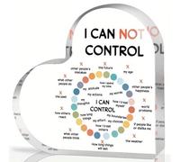 I Cannot Control Signs & Placche, Cuore di affermazione per la salute mentale, segni acrilici a forma di cuore, decorazione per terapia della salute mentale per sala di trattamento ufficio aula per