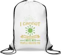 I Cannot Write Alone. I Write with People Around me Anti Isolamento Sacca Palestra Sacca Casual con coulisse Bianco