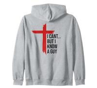 I Can't But I Know Guy Men Jesus Cross Minimalist Christian Felpa con Cappuccio