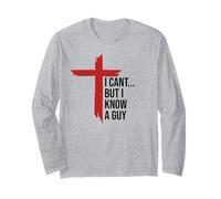I Can't But I Know Guy Men Jesus Cross Minimalist Christian Maglia a Manica