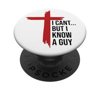 I Can't But I Know Guy Men Jesus Cross Minimalist Christian PopSockets PopGrip Adesivo