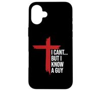 I Can't But I Know Guy Mens Jesus Cross Minimalist Christian Custodia per iPhone 16 Plus