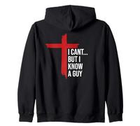 I Can't But I Know Guy Mens Jesus Cross Minimalist Christian Felpa con Cappuccio