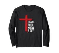 I Can't But I Know Guy Mens Jesus Cross Minimalist Christian Maglia a Manica
