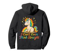 I Can't Even Think Straight Cute Rainbow Unicorn Pride Graph Felpa con Cappuccio