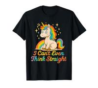 I Can't Even Think Straight Cute Rainbow Unicorn Pride Graph Maglietta