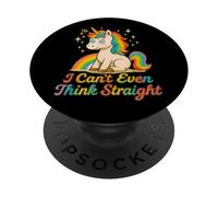 I Can't Even Think Straight Cute Rainbow Unicorn Pride Graph PopSockets PopGrip Adesivo