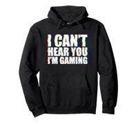 I Can't Hear You I'm Gaming Glitch EDM Felpa con Cappuccio
