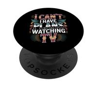I Can't I Have Plans Watching TV Lazy Binge Night - PopSockets PopGrip Adesivo