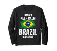 I Can't Keep Calm Brasile Sta Giocando a Brasil Fan Maglia a Manica
