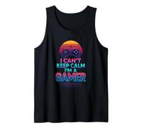 I Can't Keep Calm Gamer Dad Fathers Day Video Gaming Figlio Canotta