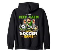 I Can't Keep Calm Soccer Game Day Giocatore Felpa con Cappuccio