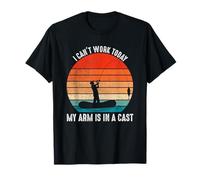 I Can't Work Today My Arm Is in A Cast Divertente Pesca Mens Maglietta