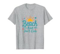 I Capelli sulla Spiaggia Non Si preoccupano delle Vacanze estive Maglietta, Uomo, Grigio Melange, 5XL