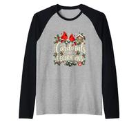 I cardinali contano Come Decorazioni per osservare Gli Uccelli di Natale Maglia con Maniche Raglan