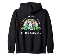 I Care For The Cutest Little Clovers Fairy San Patrizio Felpa con Cappuccio