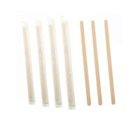 I CASAMICI Set 100 Pezzi Palettine in Legno Bio per Cappuccino 14 cm