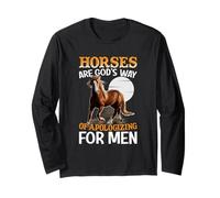 I Cavalli Sono Il Modo di Dio di scusarsi per Gli Uomini Maglia a Manica