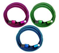 i! Cavo di ricarica USB-C per smartphone e tablet, colorato 3x 20cm Blu + verde + rosa