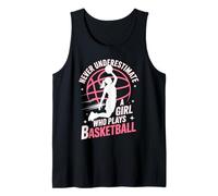 I Cerchi Non sottovalutano mai Una Ragazza Che Gioca a Regali di Basket Canotta