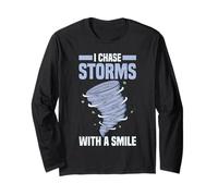 I Chase Storms Con Un Sorriso Tempesta Chasing Divertimento Maglia a Manica