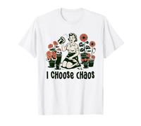 I Choose Chaos 80's Retro Women Gardening Love Grow Plants Maglietta