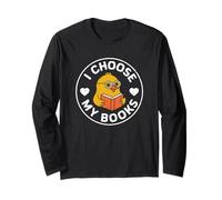 I Choose My Books Nerd Bookworm Giallo Pulcino Uomini Donne Maglia a Manica