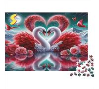 I cigni amano Puzzle 1000 Pezzi Carta riciclata per adulti Puzzle per adulti Gioco stimolante Impossibile difficile Ottima idea regalo per relax e creatività 52x38cm/1000pcs