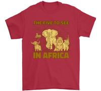 I Cinque Da Vedere In Africa Safari Animali Uomo T-Shirt 100% Cotone