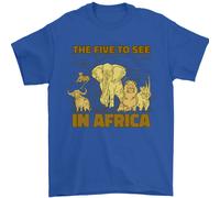 I Cinque Da Vedere In Africa Safari Animali Uomo T-Shirt 100% Cotone