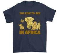 I Cinque Da Vedere In Africa Safari Animali Uomo T-Shirt 100% Cotone