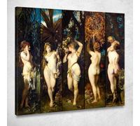 I Cinque Sensi Hans Makart, hmk14 quadro stampato su tela 40x36 cm