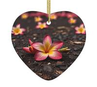 I ciondoli in ceramica a forma di cuore con stampa a fiori di frangipane creano un'atmosfera calda per case, feste e regali.