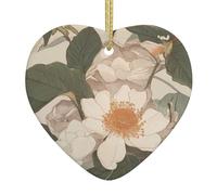 I ciondoli in ceramica a forma di cuore con stampa di fiori antichi creano un'atmosfera calda per case, feste e regali.