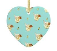 I ciondoli in ceramica a forma di cuore con stampa Honey Sundae creano un'atmosfera calda per case, feste e regali.