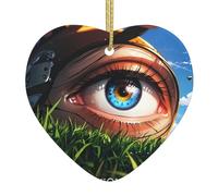 I ciondoli in ceramica a forma di cuore con stampa misteriosa dell'occhio creano un'atmosfera calda per case, feste e regali.