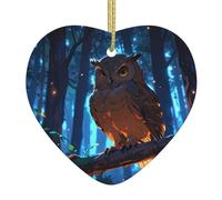 I ciondoli in ceramica a forma di cuore con stampa misteriosa gufo creano un'atmosfera calda per case, feste e regali.