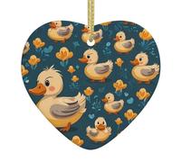 I ciondoli in ceramica a forma di cuore con stampa sullo sfondo del coniglio creano un'atmosfera calda per case, feste e regali.