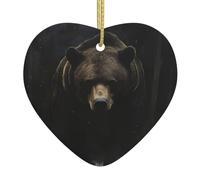 I ciondoli in ceramica a forma di cuore Majestic Bear Print creano un'atmosfera calda per case, feste e regali.