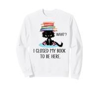 I Closed My Book to Be Here Cat What Black Cat Books Lovers Felpa