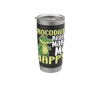I coccodrilli mi rendono felice Tu non sei così divertente coccodrillo Bicchiere termico in acciaio inox doppia parete