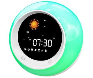 I.CODE Sun & Moon Rise Sveglia per bambini, Addestratore di sonno dei bambini, Macchina del suono del sonno, educazione del sonno per bambini con luce notturna